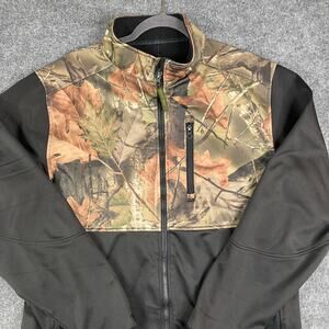 Walls Best Buy Jacket Mens Large Black Camo Zip Up Softshell Hunting Coat